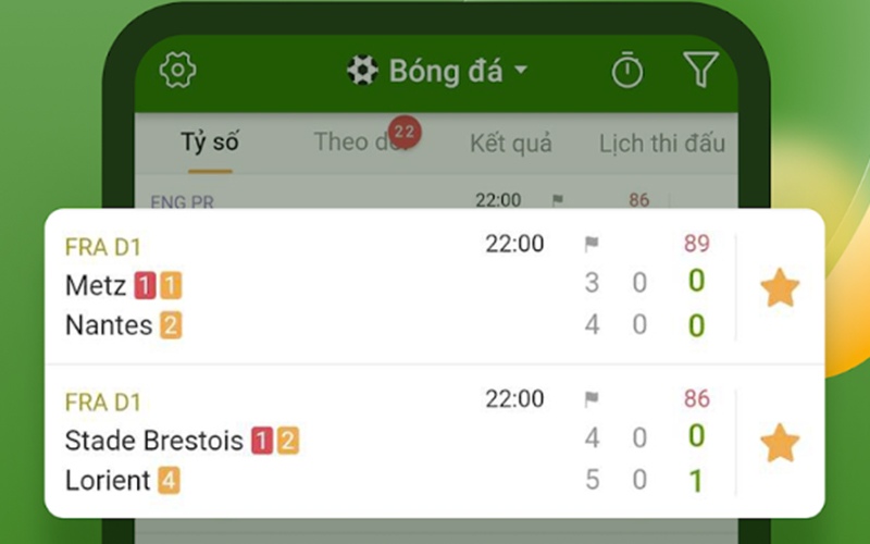 Tra cứu dữ liệu bóng đá linh hoạt trên di động